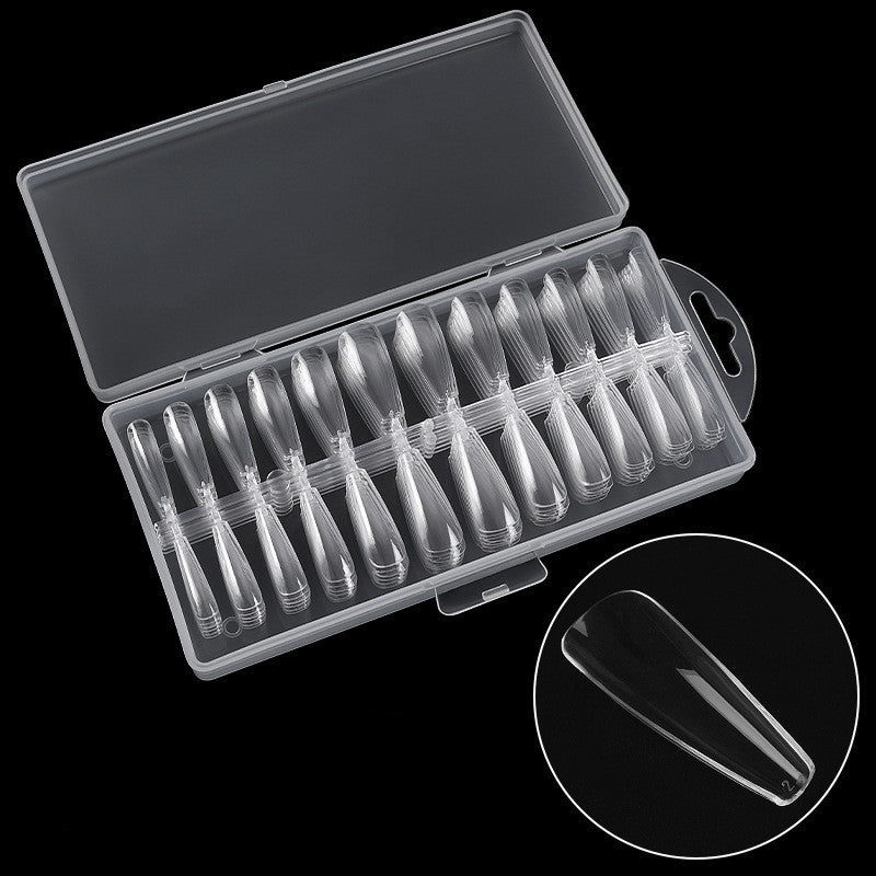 Ultra-Thin Seamless French Fake Nails – 100 Pcs Nail Art Box for DIY & Salon Manicure