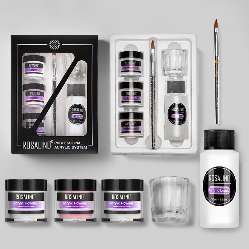 Professional Acrylic Nail Powder System Kit – Complete Nail Art Tool Set with Glass Cup & Acrylic Liquid