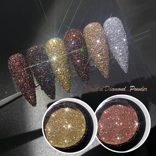 Crystal Diamond Nail Glitter Powder – Sparkling Glitter Dust for Acrylic & Gel Nails (Trending on TikTok)