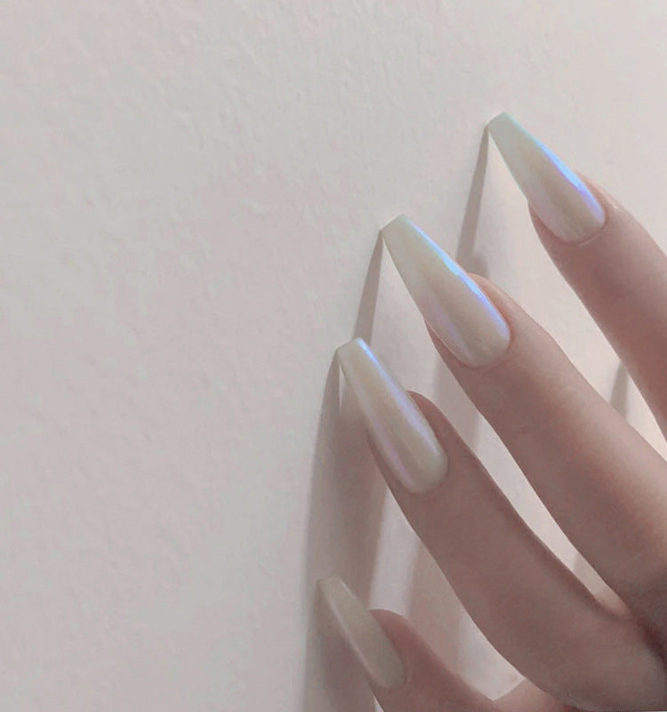 Long Ballet Fake Nails – Flat & Pointed Water Drop Design Press-On Tips for DIY & Salon Manicure