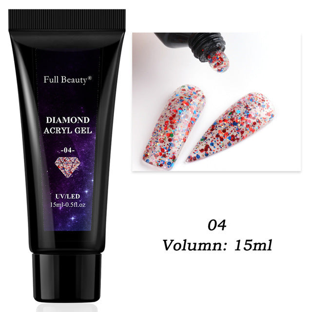 Glitter Crystal Nail Extension Glue – Strong Adhesive Gel for DIY & Salon Nail Art