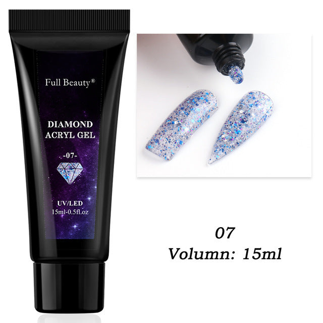 Glitter Crystal Nail Extension Glue – Strong Adhesive Gel for DIY & Salon Nail Art