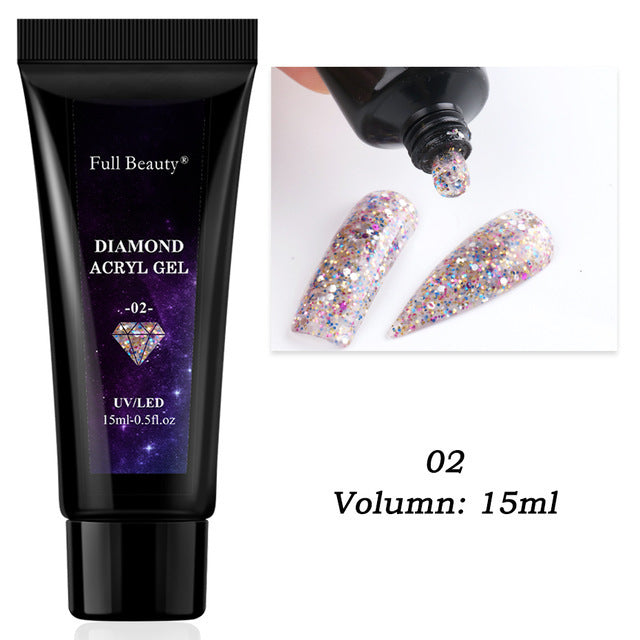 Glitter Crystal Nail Extension Glue – Strong Adhesive Gel for DIY & Salon Nail Art