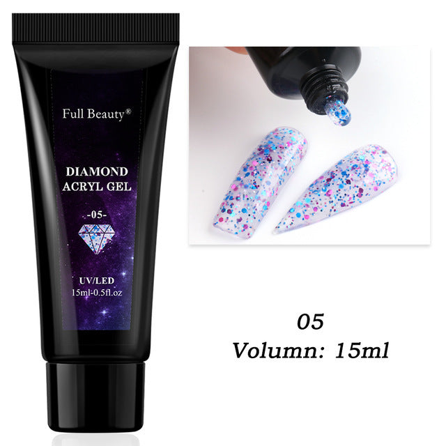Glitter Crystal Nail Extension Glue – Strong Adhesive Gel for DIY & Salon Nail Art