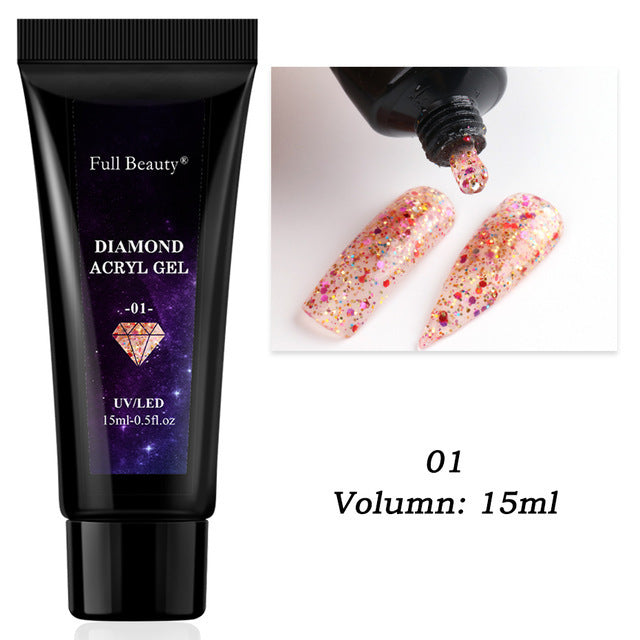 Glitter Crystal Nail Extension Glue – Strong Adhesive Gel for DIY & Salon Nail Art
