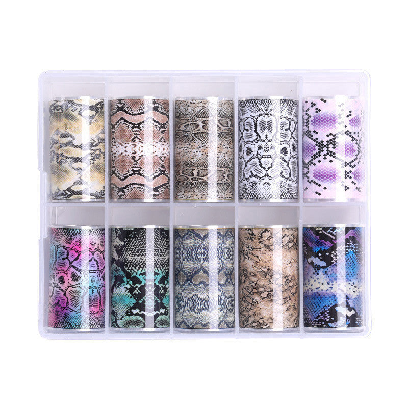 Classic Snake & Star Nail Stickers – Instagram-Inspired Manicure Decal Set for DIY & Salon