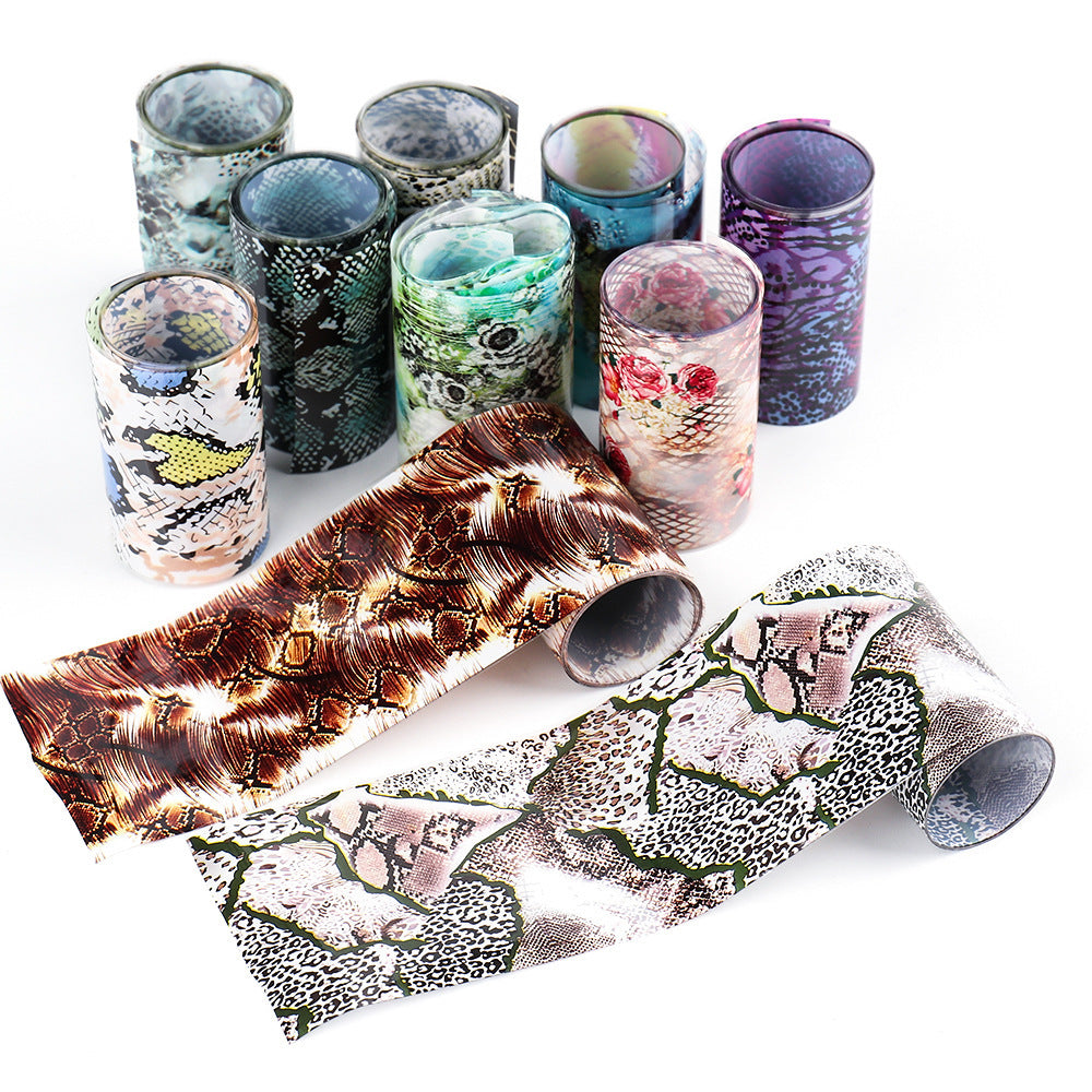 Snake Skin & Animal Print Nail Transfer Foil – Laser Paper Stickers for DIY & Salon Nail Art