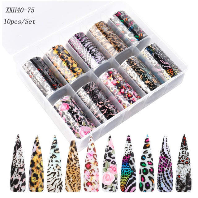 Snake Skin & Animal Print Nail Transfer Foil – Laser Paper Stickers for DIY & Salon Nail Art