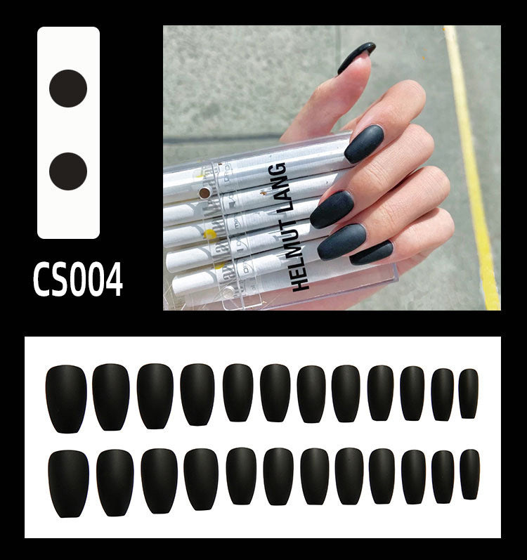 Autumn & Winter Frosted Ballet Fake Nails – Waterproof Press-On Tips with Stylish Personality Design