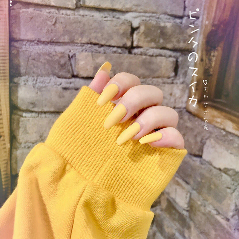 Autumn & Winter Frosted Ballet Fake Nails – Waterproof Press-On Tips with Stylish Personality Design