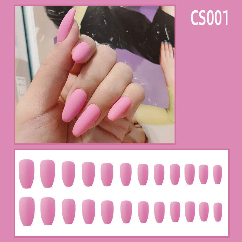 Autumn & Winter Frosted Ballet Fake Nails – Waterproof Press-On Tips with Stylish Personality Design