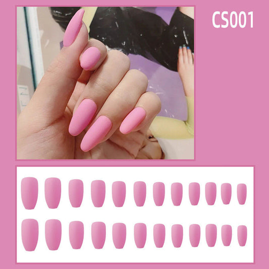 Autumn & Winter Frosted Ballet Fake Nails – Waterproof Press-On Tips with Stylish Personality Design