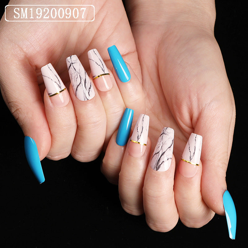 Ballet Coffin Fake Nails – Long Press-On Acrylic Nail Tips for Salon & DIY Manicure