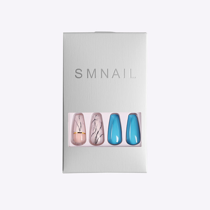 Ballet Coffin Fake Nails – Long Press-On Acrylic Nail Tips for Salon & DIY Manicure