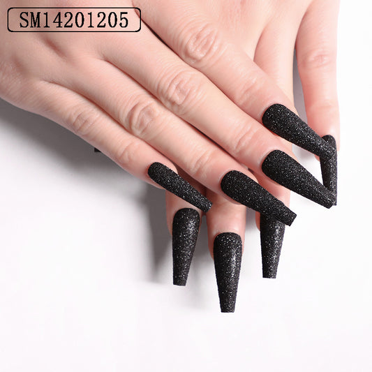 Finished Nail Art Set – Glitter Sugar Snow Powder Wearable Press-On Nails for DIY & Salon