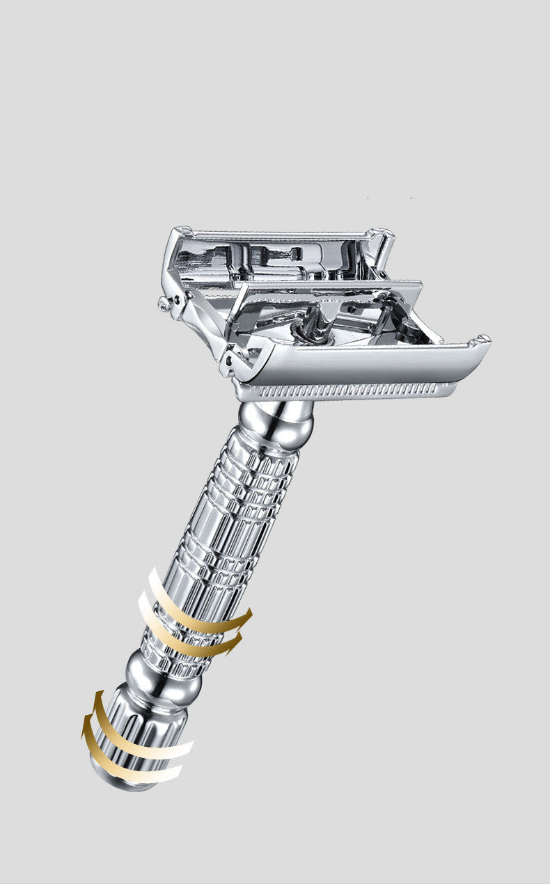 Men’s Manual Safety Razor – Classic Double-Edge Beard Shaver with Razor Holder