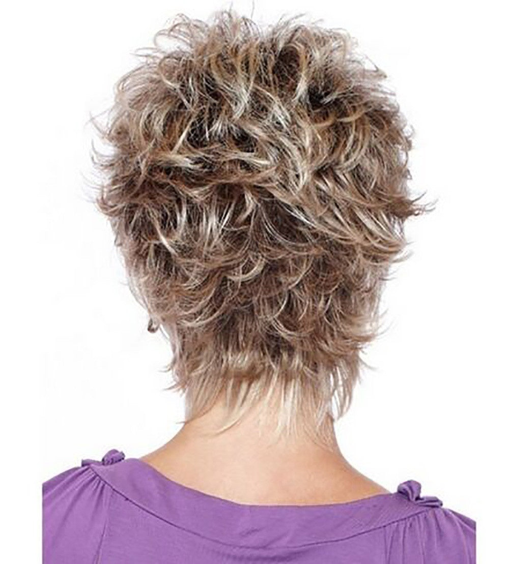 Golden Brown Melange Short Wig – Natural-Look Short Hair for Women