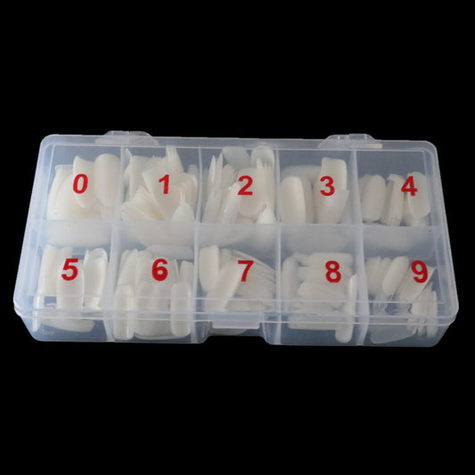 500 Pcs Nail Art Armor Tips – Transparent & Natural Full/Half Cover Fake Nail Pieces with French Style