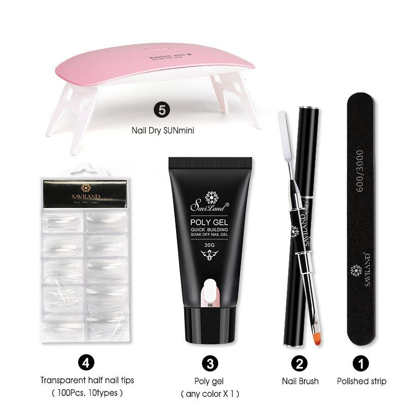 Quick Crystal Nail Extension Gel Set – Easy Builder Gel Kit for DIY & Salon Manicure