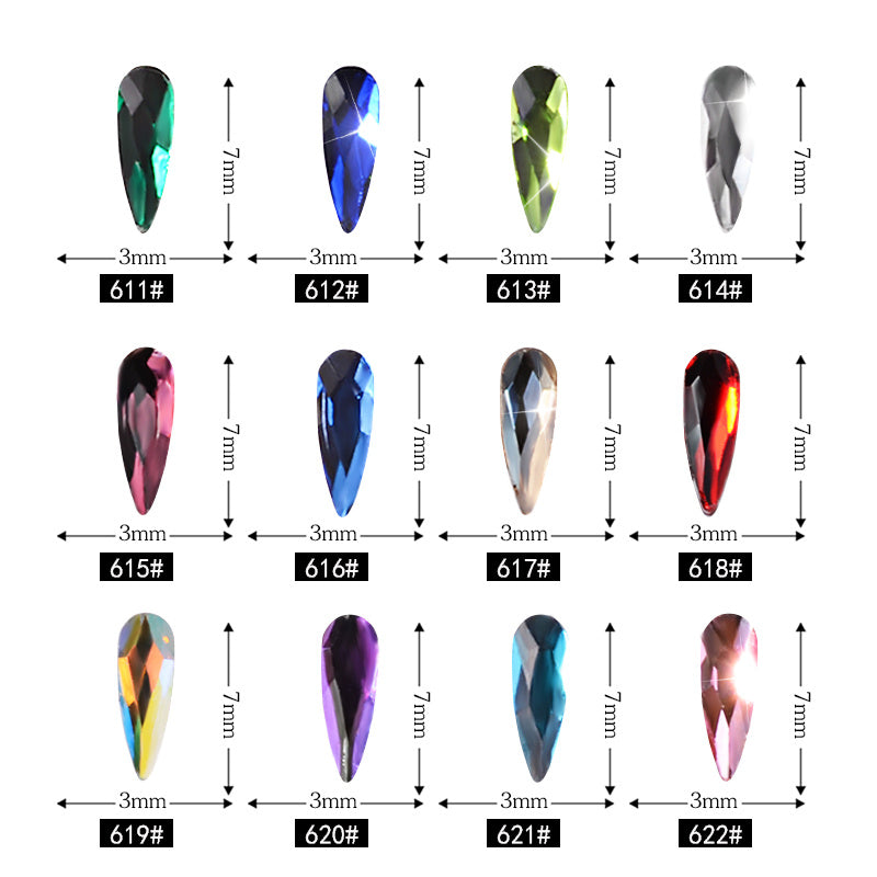 10 Pcs 3D Water Drop Rhinestones – Glitter Nail Art Decorations for DIY & Professional Manicure
