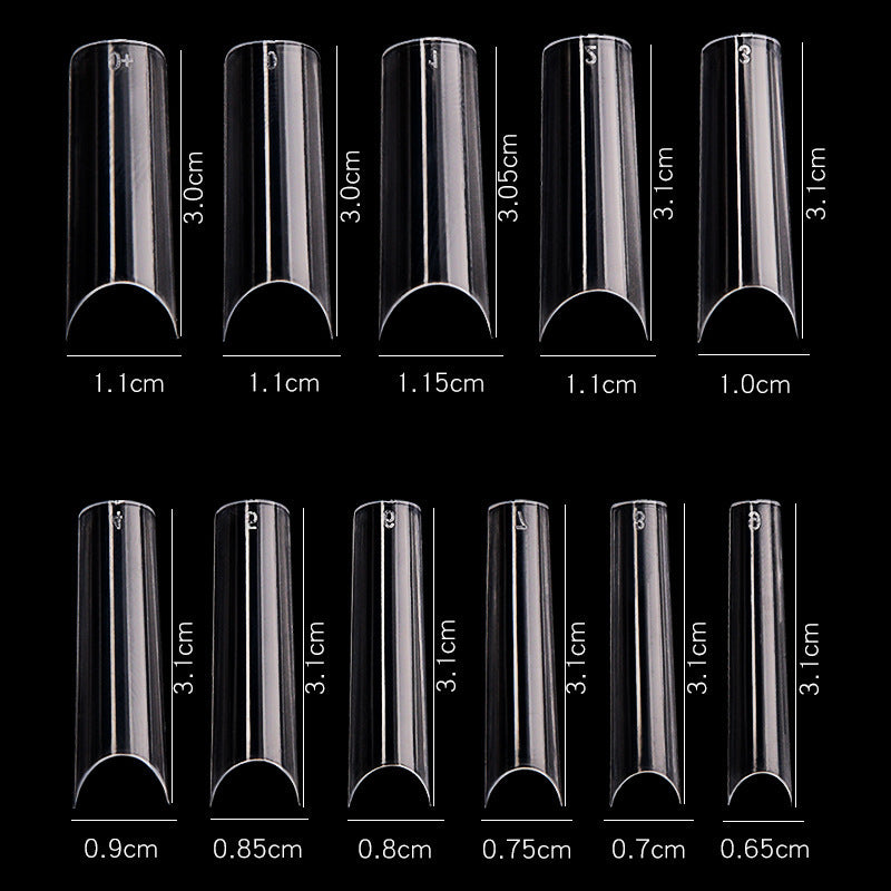 French Long Fake Nails – Classic Press-On Acrylic Tips for Salon & DIY Manicure