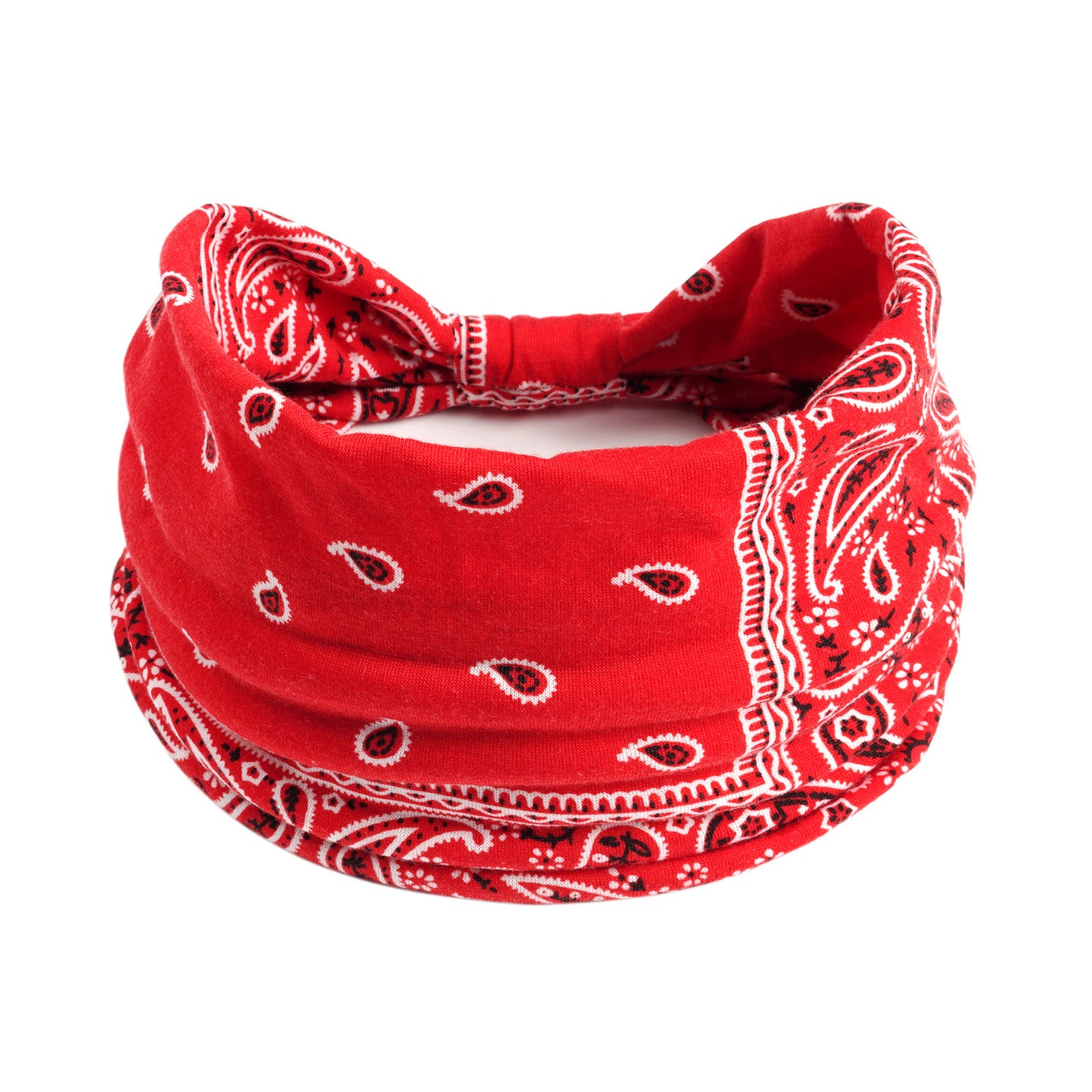 Bohemian Yoga Sports Headband – Cashew Print, Sweat-Absorbent & Non-Slip Elastic Hairband