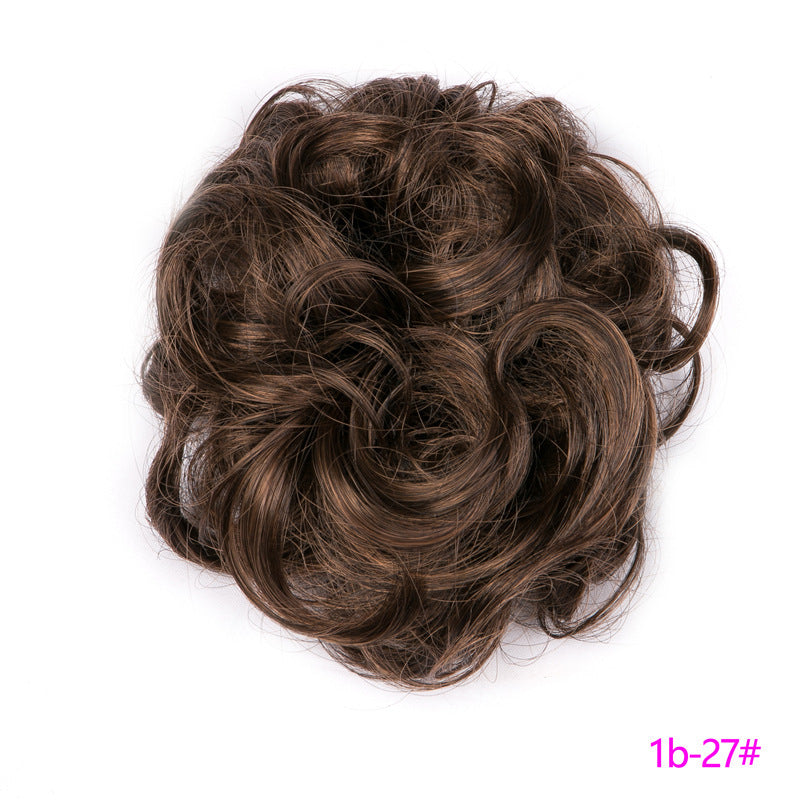 Fluffy Curly Hair Bun with Drawstring – Natural Look Hair Ring & Bun Maker for Women