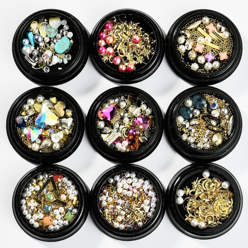Copper Round Rivets & Sequins – Xingyue Nail Drill Ornaments for DIY Acrylic & Gel Nail Art