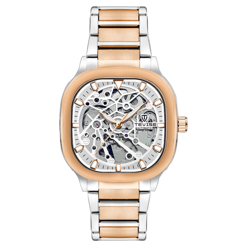 Waterproof Automatic Luminous Square Hollow Men’s Watch – HZ Mobile