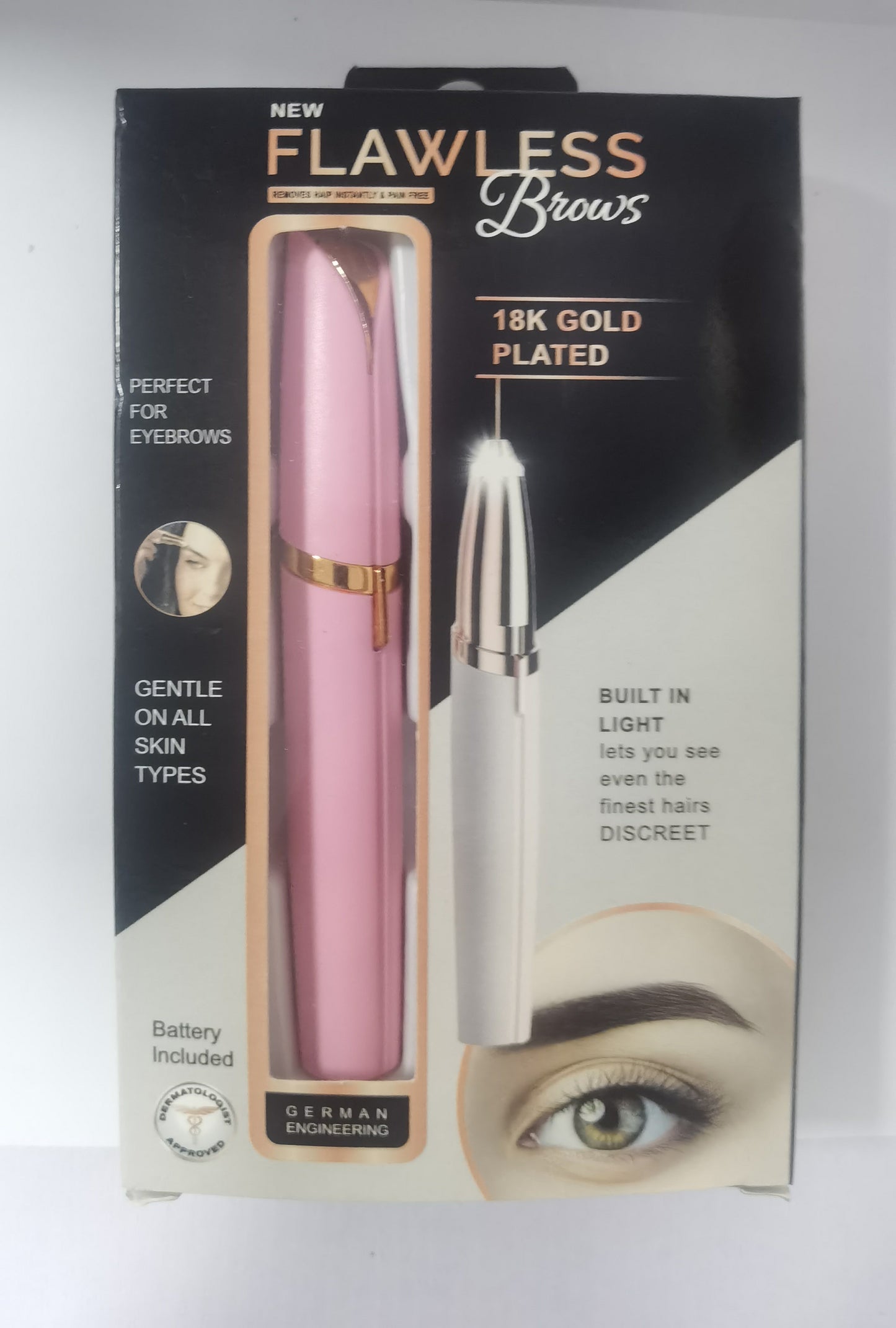 Mini Electric Eyebrow Trimmer – Painless Hair Remover with LED Light for Brows & Face
