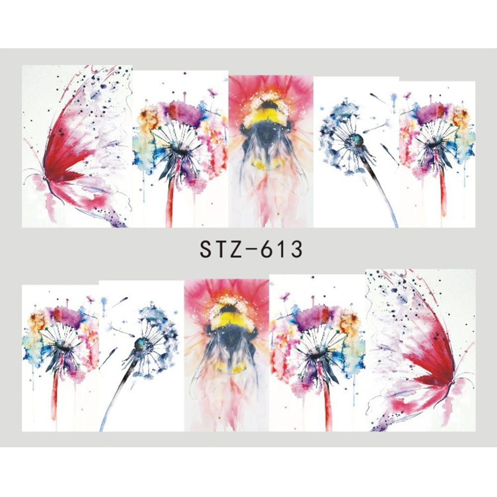 Butterfly & Flower Nail Sticker – 1pc Water Transfer Decal Slider for Nail Art & Manicure Wraps (JISTZ508)