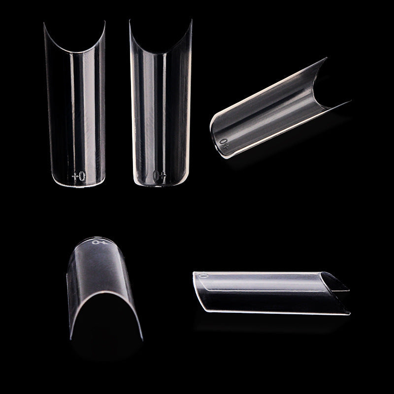 French Long Fake Nails – Classic Press-On Acrylic Tips for Salon & DIY Manicure