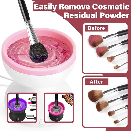 Electric Makeup Brush Cleaner – Portable Automatic USB Cleaning Machine for All Brush Sizes