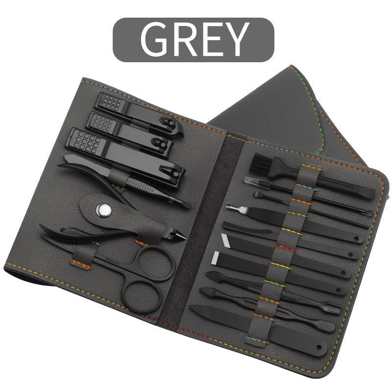 16pcs Professional Manicure & Pedicure Set – Nail Clippers, Trimmers, Ear Pick & Grooming Tools with Travel Case