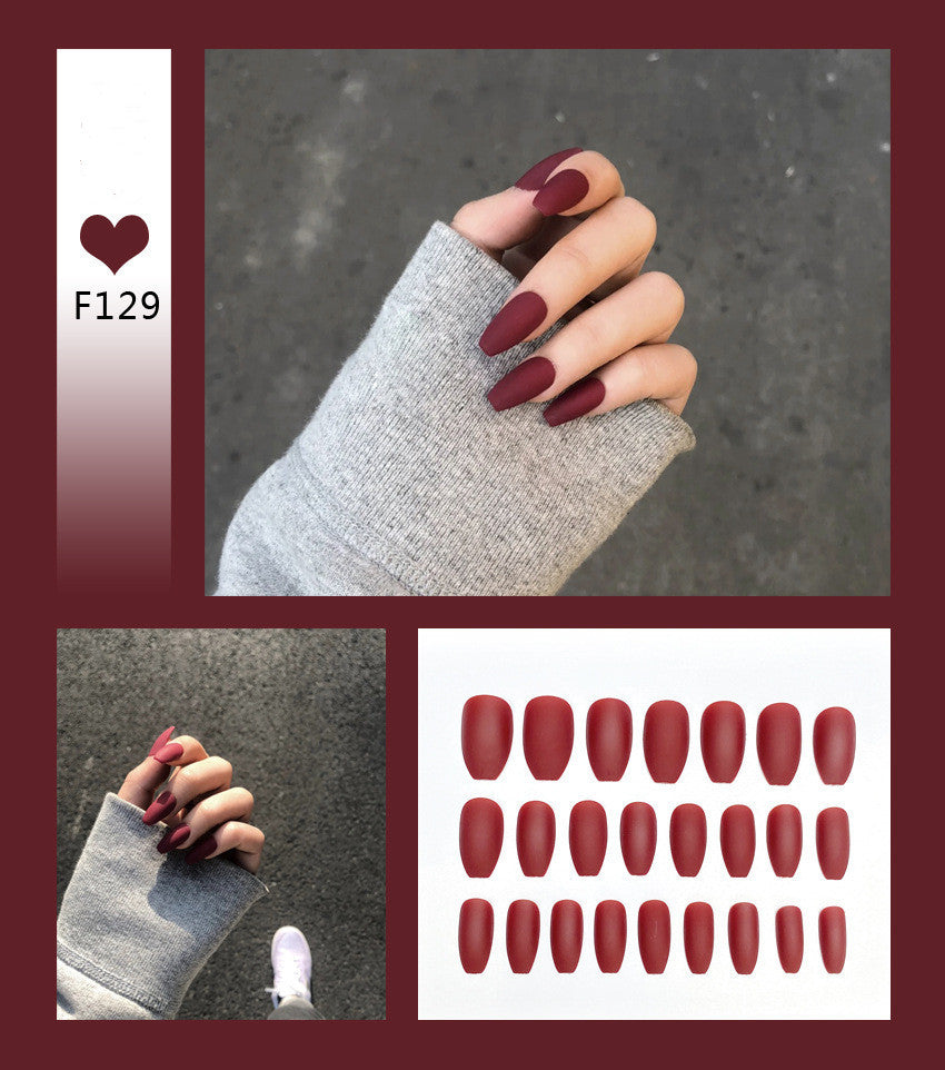 Nail Art Scrub Ballet Fake Nails – Matte Textured Press-On Tips for DIY & Salon Manicure
