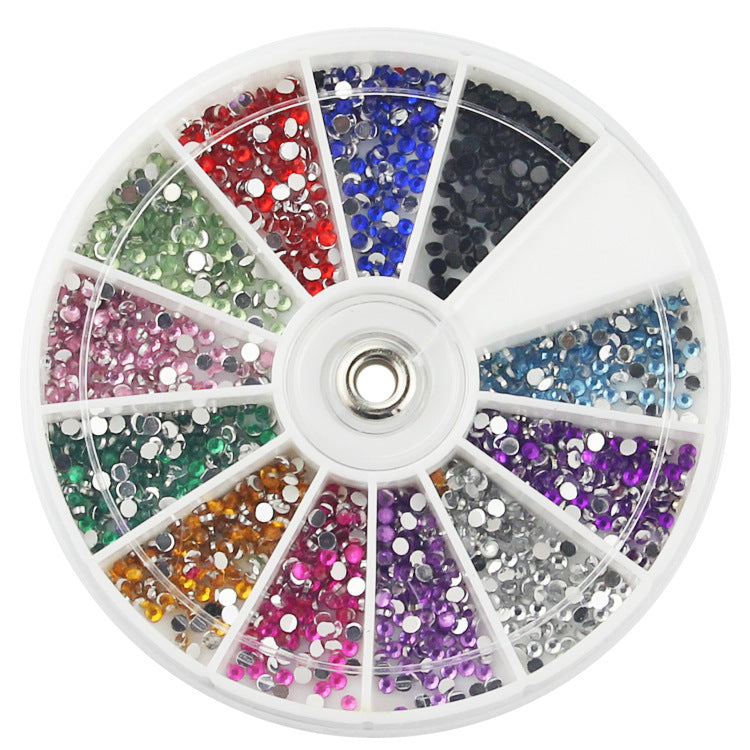 12 Colors Diamond Rhinestone Fake Nails – Sparkling Press-On Tips for DIY & Salon Manicure