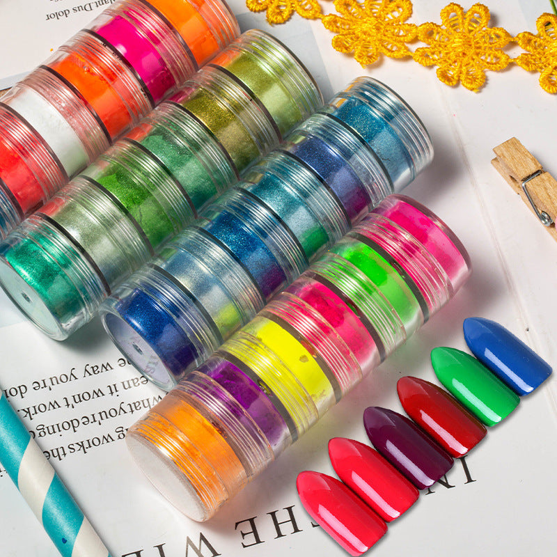 6 Colors Pearl Powder – Shimmer Dyed Pigment for Nails, Crafts & Resin Art