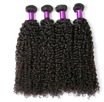 Brazilian Virgin Human Hair – Kinky Curly Wig & Hair Extensions, Natural Black Weave Bundles