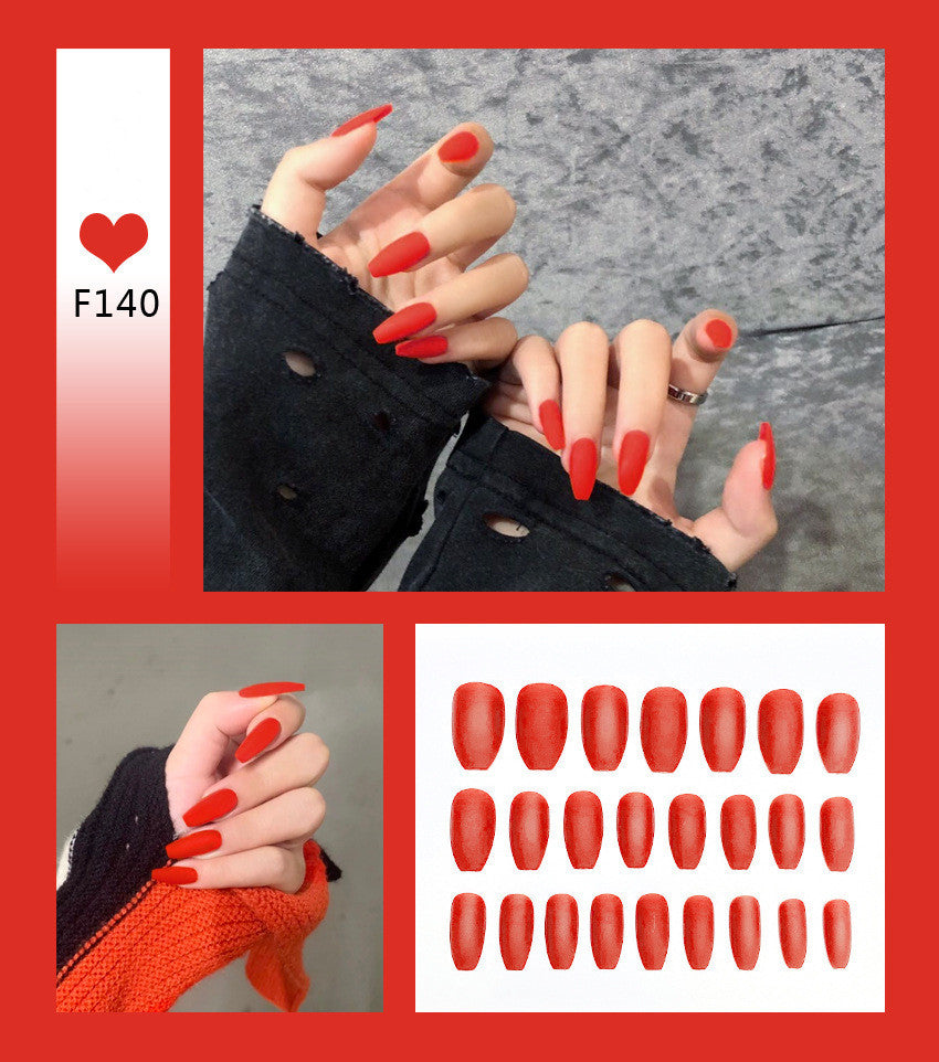 Nail Art Scrub Ballet Fake Nails – Matte Textured Press-On Tips for DIY & Salon Manicure