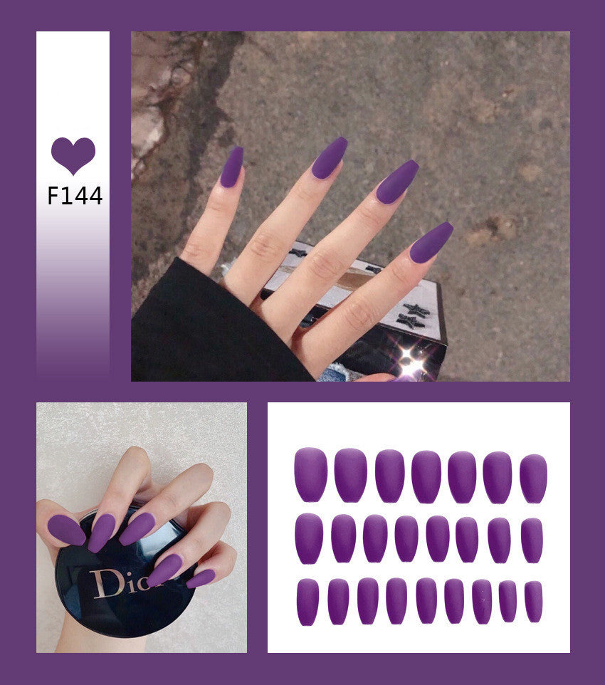 Nail Art Scrub Ballet Fake Nails – Matte Textured Press-On Tips for DIY & Salon Manicure