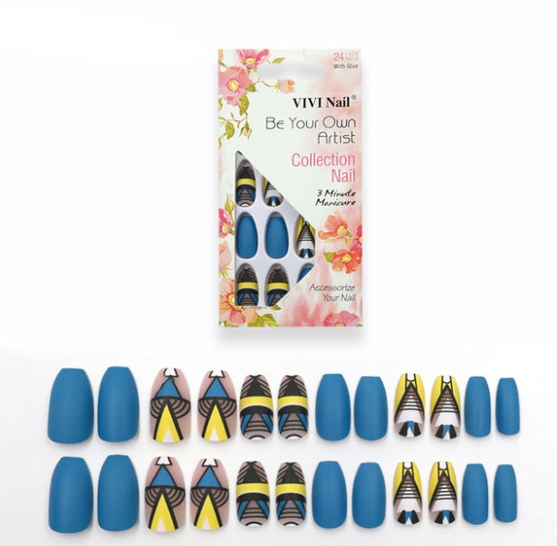 24 Pcs Matte Fake Nails – Full Cover Press-On Nail Sheets for DIY & Salon Manicure
