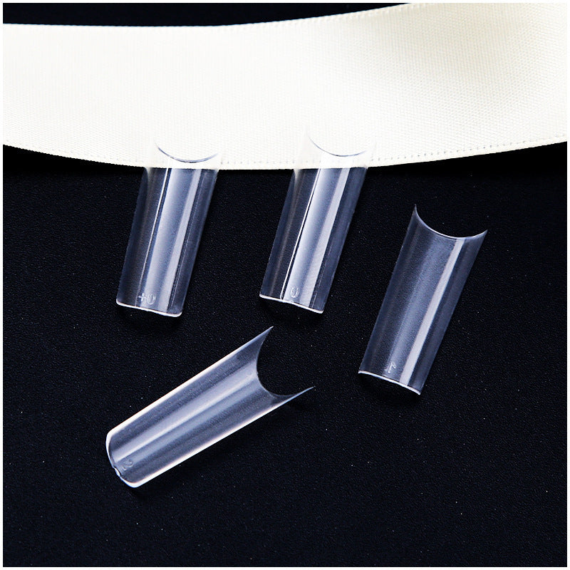French Long Fake Nails – Classic Press-On Acrylic Tips for Salon & DIY Manicure