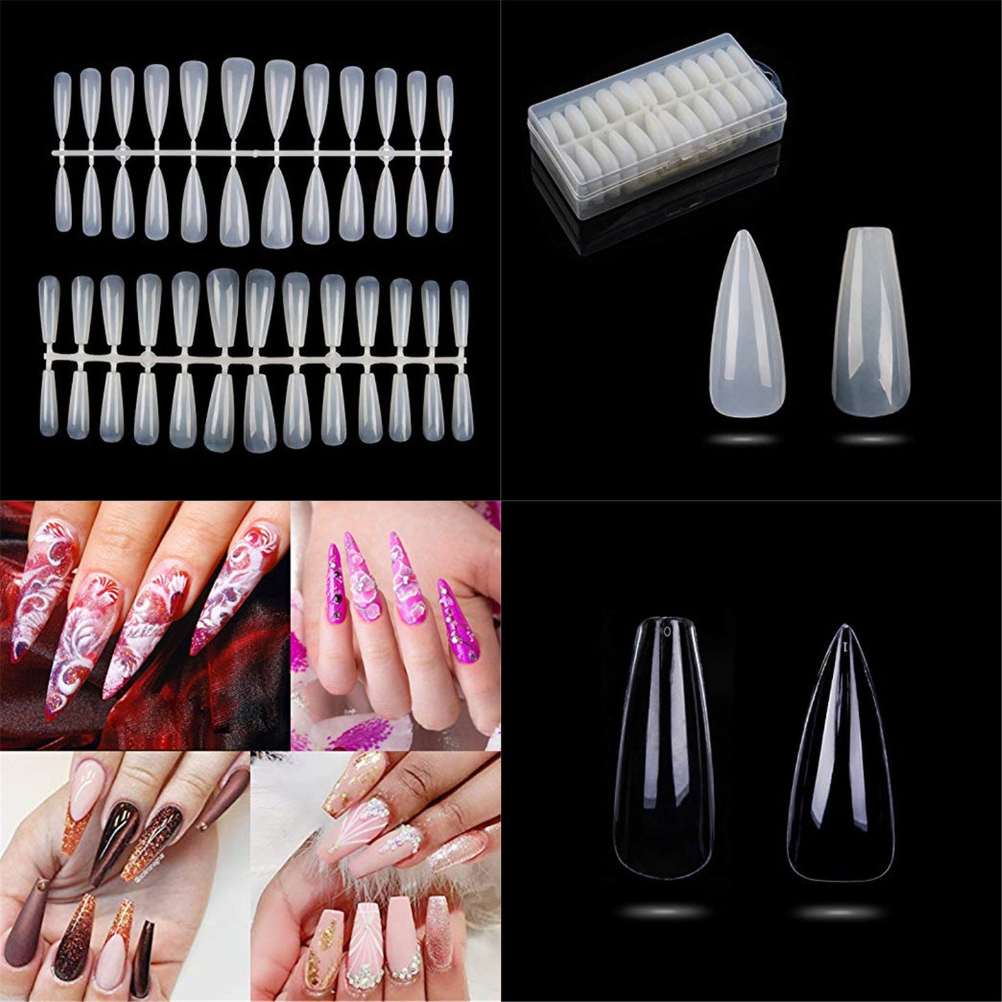 Non-Marking False Nails – Reusable Press-On Nail Tips with Invisible Glue for DIY Manicure