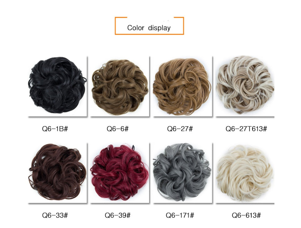 Fluffy Curly Hair Bun with Drawstring – Natural Look Hair Ring & Bun Maker for Women