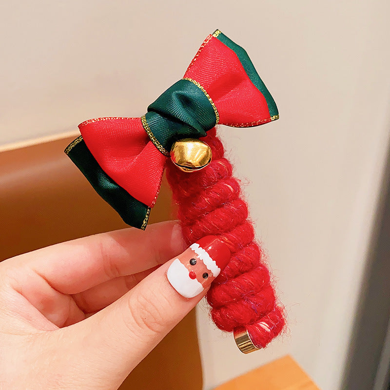 Christmas Hair Ties for Girls – Cute Elastic Telephone Wire Spiral Bands & Festive Kids Hair Accessories