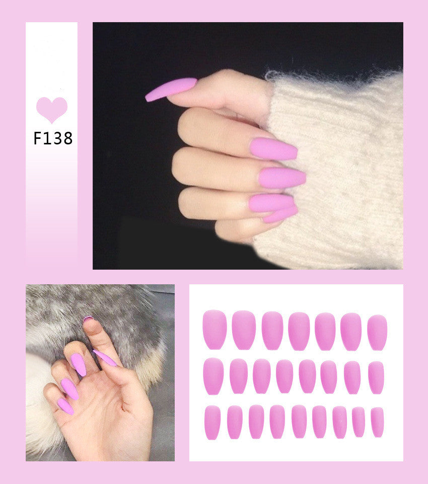 Nail Art Scrub Ballet Fake Nails – Matte Textured Press-On Tips for DIY & Salon Manicure