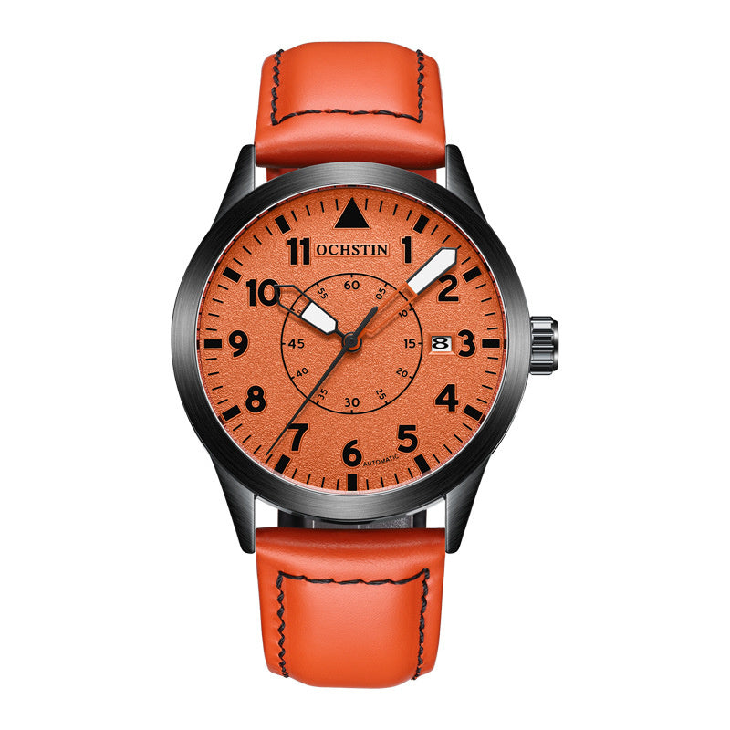 Metal Automatic Mechanical Leather Waterproof Men’s Luminous Watch – HZ Mobile