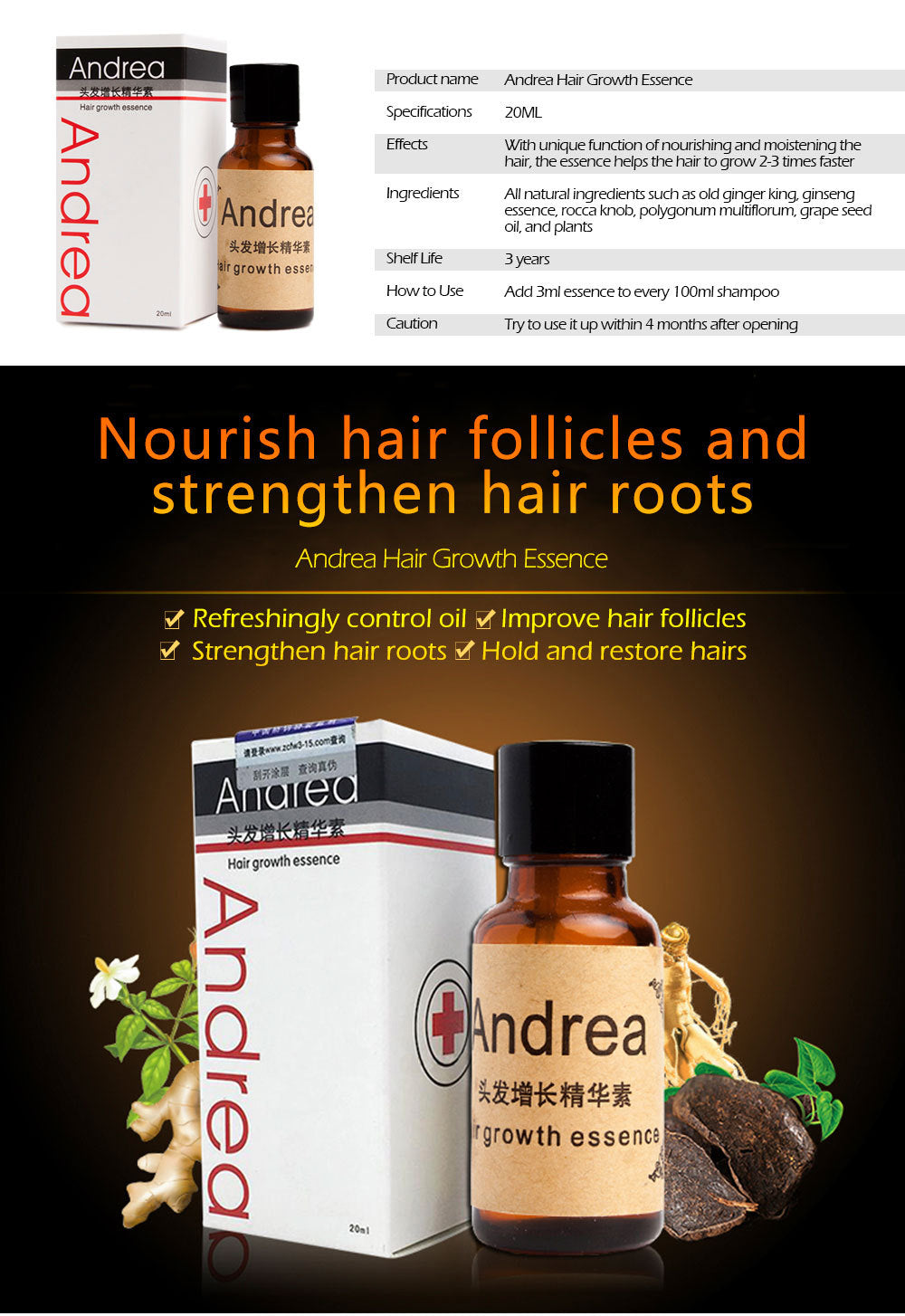 Hair Growth & Anti Hair Loss Serum – 20ml Dense Hair Treatment with Keratin for Stronger, Thicker Hair