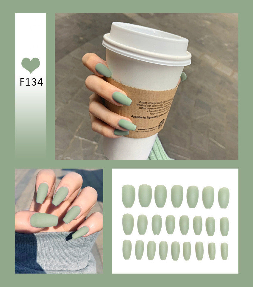 Nail Art Scrub Ballet Fake Nails – Matte Textured Press-On Tips for DIY & Salon Manicure