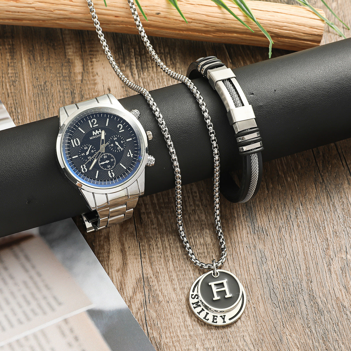 Men’s Business Gift Watch Set – Holiday & Birthday Bracelet & Necklace – HZ Mobile